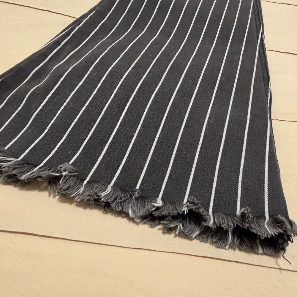 Kancan Pinstripe Flare Denim Jeans - Picture 5 of 10